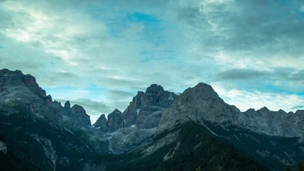 Timelapse Increíbles Montañas Dolomitas Los Alpes Italianos — Vídeos de Stock