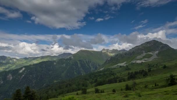 Yeşil Dağlar Vadilerde Verbier Sviçre Alpleri — Stok video