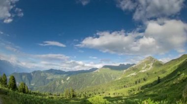 Yeşil dağlar ve vadilerde Verbier, İsviçre Alpleri