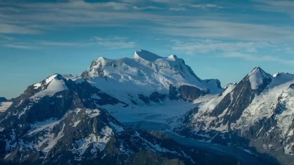 Manhã Picos Montanha Ponto Vista Mont Fort Verbier Alpes Suíços — Vídeo de Stock