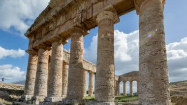 Sicilya, İtalya Selinunte Yunan kalıntıları görünümünü