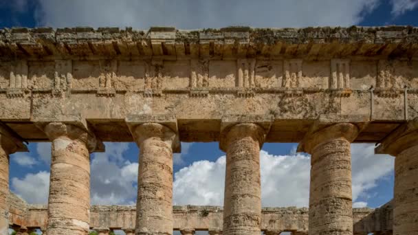 Вид Греческие Руины Селинунта Сицилии Италия — стоковое видео