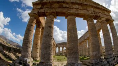 Sicilya, İtalya Selinunte Yunan kalıntıları görünümünü