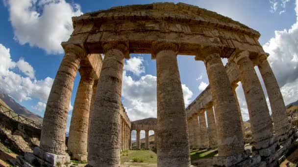 Sicilya Talya Selinunte Yunan Kalıntıları Görünümünü — Stok video