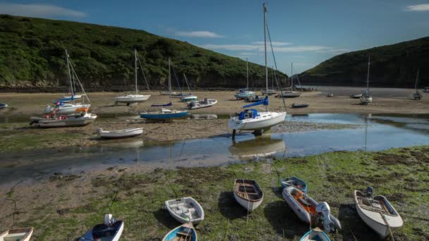 Bonita Cidade Portuária Solva País Gales Esta Cidade Destino Turístico — Vídeo de Stock