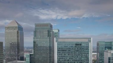 London docklands, gökdelenlerin havadan görünümü