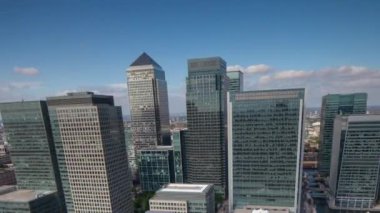 London docklands, gökdelenlerin havadan görünümü