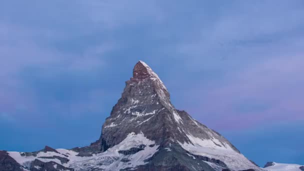 Dawn Sunrise Časová Prodleva Úžasné Hory Matterhorn Švýcarských Alpách — Stock video