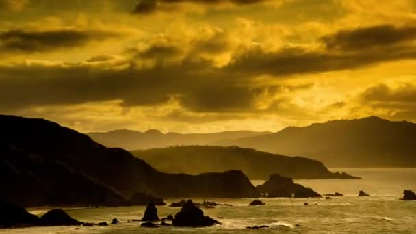 見事なスペイン ガリシア州の Loiba で素晴らしい崖の上の時間の経過 — ストック動画