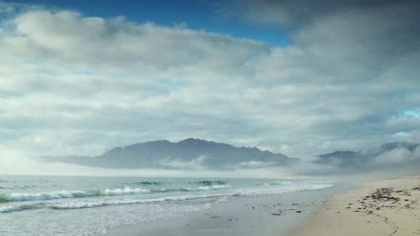 Bela Praia Carnota Costa Galega Dia Tempestuoso Espanha — Vídeo de Stock