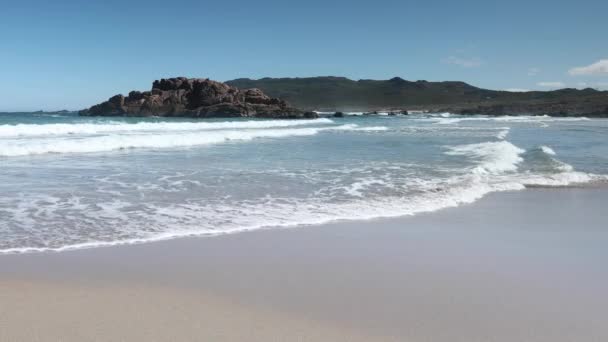 Wellen Schönen Strand Von Pedrosa Der Küste Von Galicien Spanien — Stockvideo