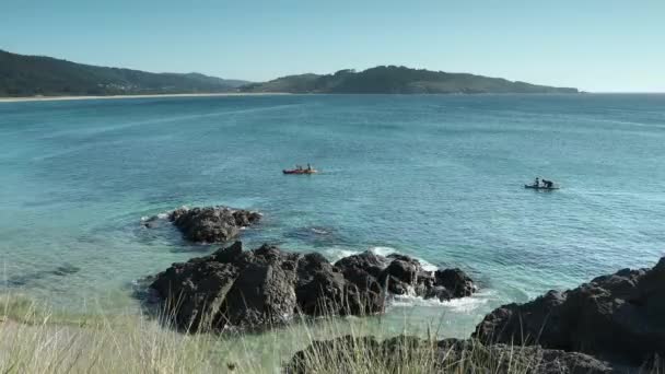Красивый Пляж Фелия Вилар Галиканском Побережье Испании Летний День — стоковое видео