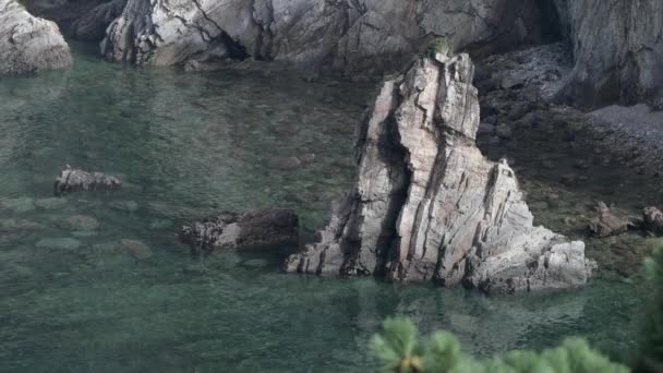 Stunning View Silencio Beach Asturias Spain Perfect Hidden Beach Bottom — Stock Video