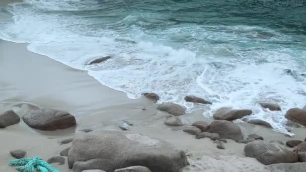 Mooie Pedrosa Strand Aan Costa Morte Kust Galicië Spanje — Stockvideo