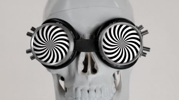 Halloween Koponya Hipnotikus Videók Minta Szemüveg — Stock videók