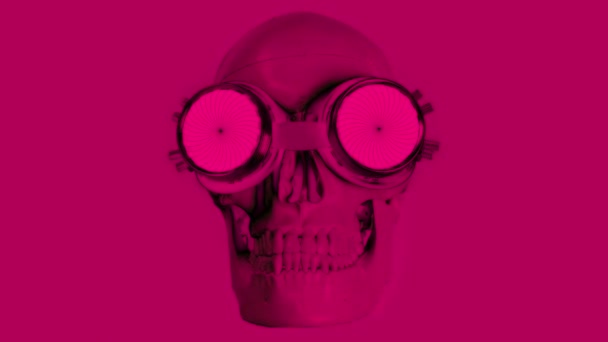 Crâne Halloween Avec Des Lunettes Motif Vidéos Hypnotiques — Video