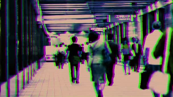 Τόκιο Ιαπωνία 2018 Αύγουστος Πλήθος Ανθρώπων Στο Σύστημα Του Υπόγειου — Αρχείο Βίντεο