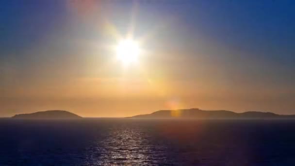 Vistas Panorámicas Del Atardecer Sobre Mar Galicia España — Vídeos de Stock