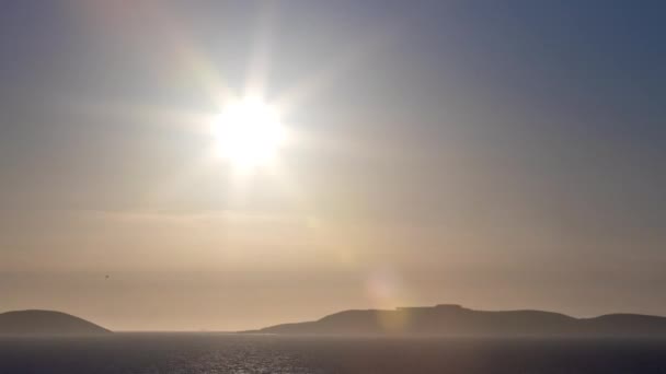 Vistas Panorámicas Del Atardecer Sobre Mar Galicia España — Vídeo de stock