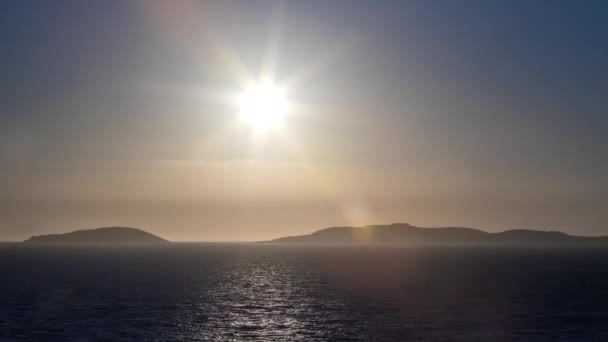 Γραφική Θέα Του Ηλιοβασιλέματος Πάνω Στη Θάλασσα Στη Γαλικία Της — Αρχείο Βίντεο