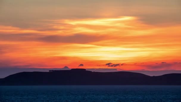 Vista Panorâmica Pôr Sol Sobre Mar Galiza Espanha — Vídeo de Stock