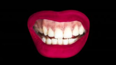 kadın kırmızı dudak farklı görüntü dizisi