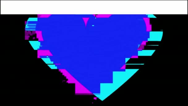 Bombeo Forma Del Corazón Con Fallos Efectos Distorsión — Vídeo de stock