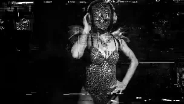 Femme Dansant Diamant Masque Costume — Video