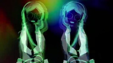 Seksi neon uv kızdırma dansçı