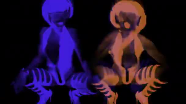 セクシーなネオン uv グロー ダンサー — ストック動画