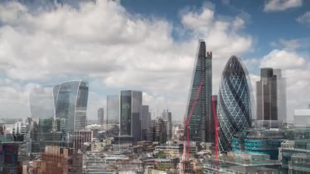 Různé Oblasti Lokality Budovy Londýně Efektem Hluku Video — Stock video