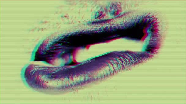 Close Male Lips Making Pouts Shapes — Stock Video