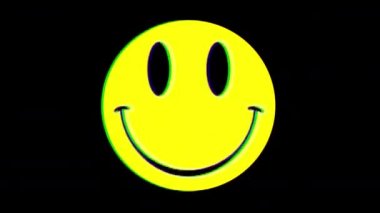 Siyah arka planda hareketli gülümseme işaretinin animating türü
