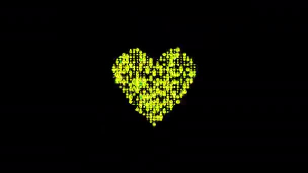 Animating Type Heart Shape Black Background — Stock Video