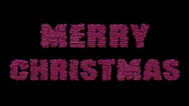 Merry Christmas siyah arka plan üzerine yazı için türü hareketlendirme