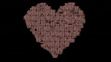 Kalp şeklinde binlerce farklı görüntü titreşiyor.