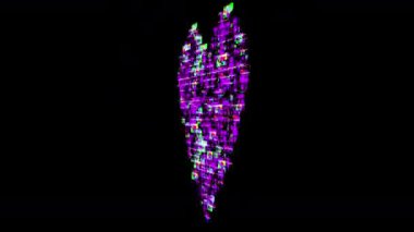 Siyah arka plan üzerinde hareketli kalp şekli nin animating türü