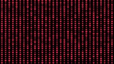 Siyah arka plan üzerinde küçük kalpler ile ızgara desen