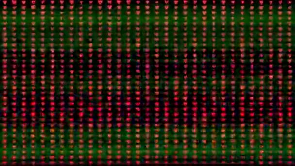 Grid Pattern Small Hearts Black Background — Stock Video