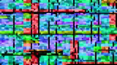 Siyah arka plan üzerinde küçük dikdörtgenler ile renkli ızgara deseni