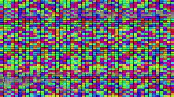 Цветной Рисунок Сетки Маленькими Прямоугольниками — стоковое видео