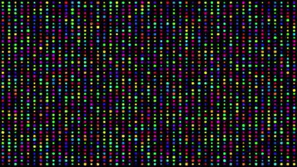 Wzór Małymi Kolorowymi Rundami Czarnym Tle — Wideo stockowe