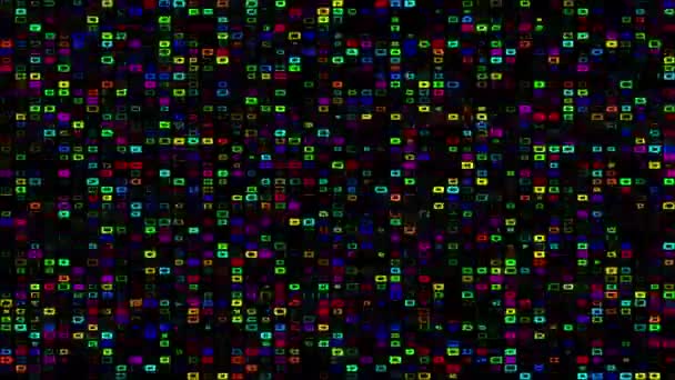 Padrão Grade Colorida Com Pequenos Retângulos Fundo Preto — Vídeo de Stock