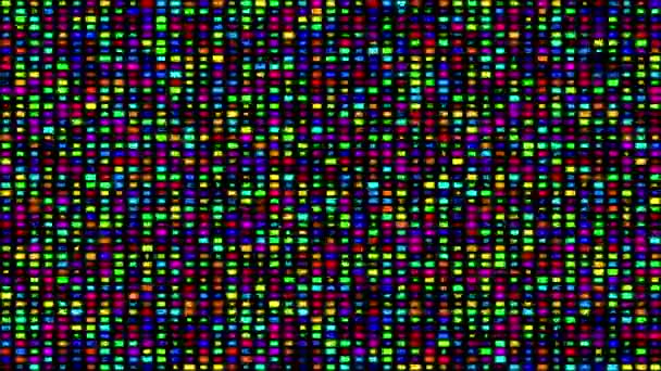 Padrão Grade Colorida Com Pequenos Retângulos Fundo Preto — Vídeo de Stock
