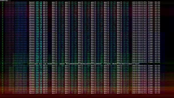Computer Screen Data Running Programming Information — Stock Video