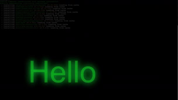Hello World Text Repeating Computer Screen — Stock Video