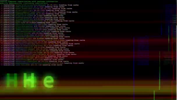 Текст Світу Повторюється Екрані Комп Ютера — стокове відео
