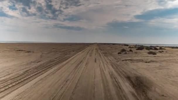 Blick Auf Den Sandstrand Der Mittelmeerküste Spanien — Stockvideo