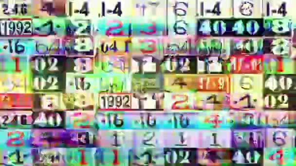 Collage Different Changing Urban Numbers — Stock Video