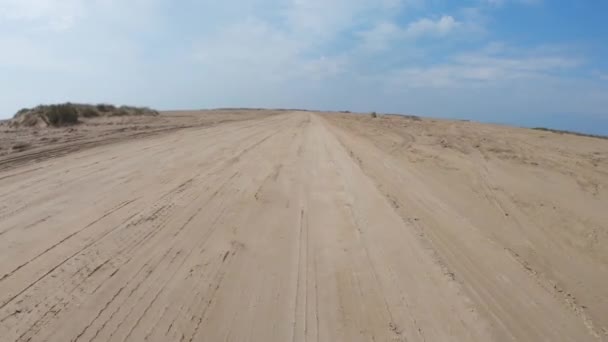 Blick Auf Den Sandstrand Der Mittelmeerküste Spanien — Stockvideo